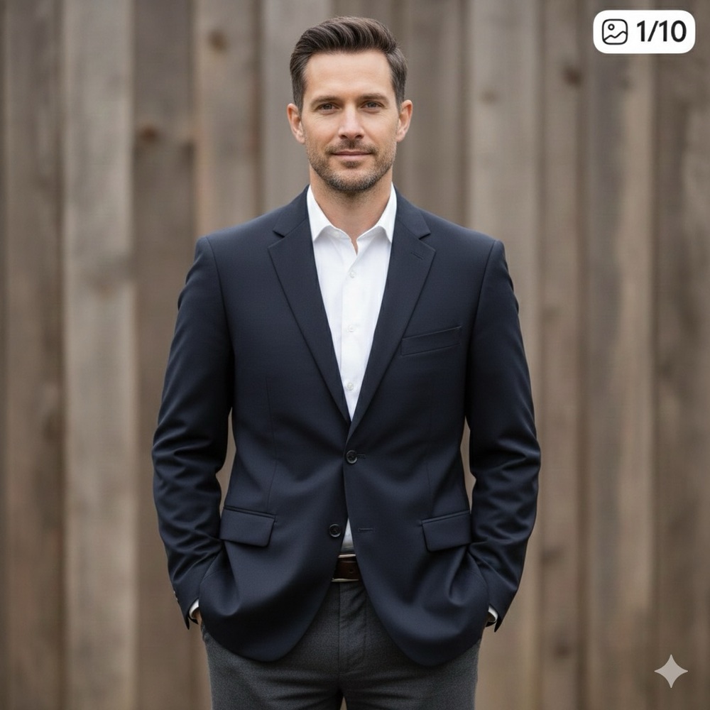 Joseph Abboud black elegant, dressy  blazer, single-breasted, side slits, 44R